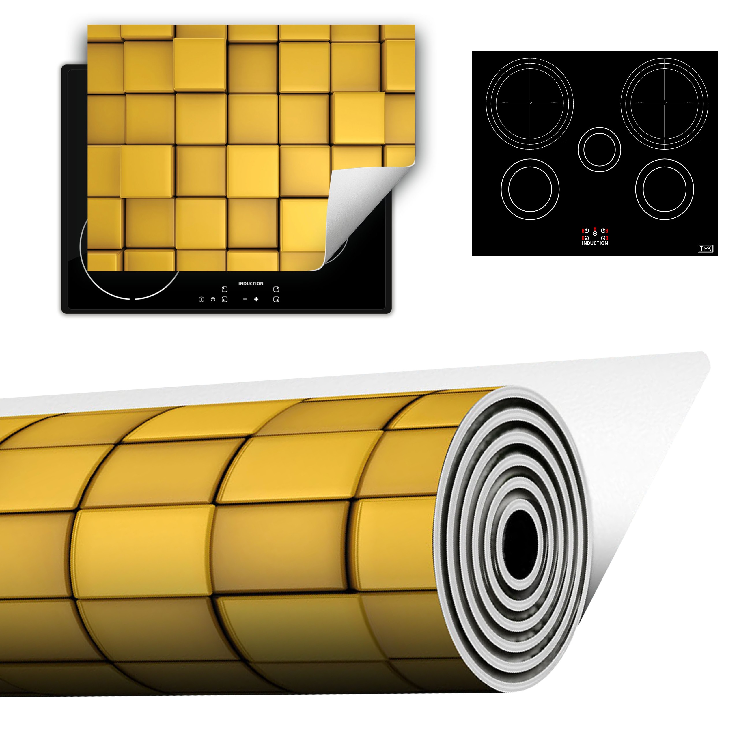 Vinylová Podložka Do Kuchyně Více Místa 70x52 žlutá 3D