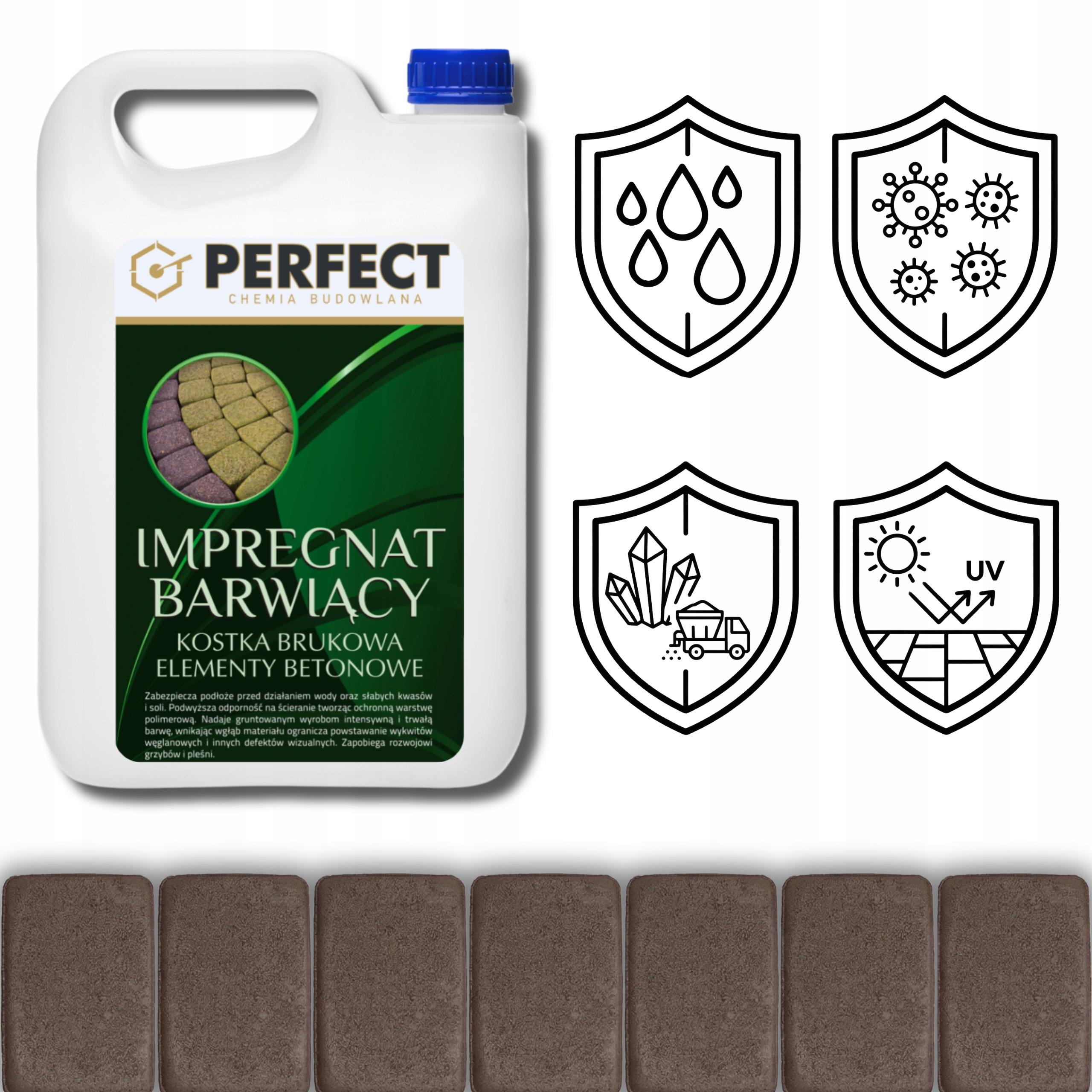 Barvící Impregnát Na Betonu Dlažební Kostky 10 l Hnědý