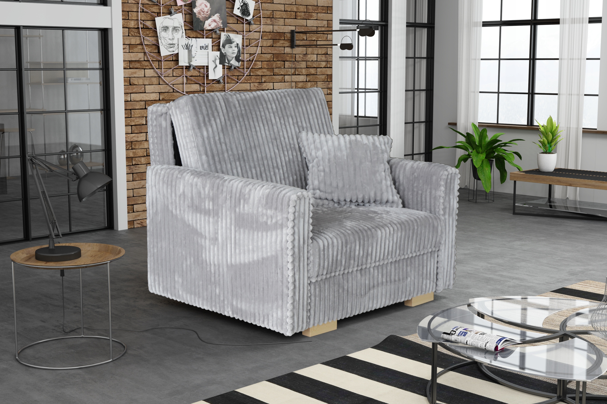 wolnostojąca sofa VIVA I PIANO amerykanka plusz Typ sofa (kanapa)