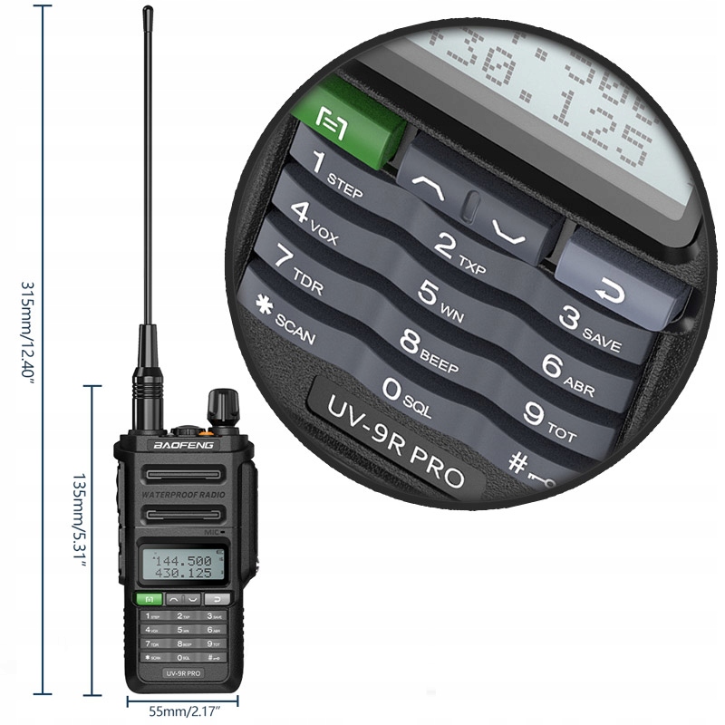 Krótkofalówka Baofeng UV-9R Pro 1 5W RADIOTELEFON USB WALKIE TALKIE PMR446 Kod producenta Baofeng UV-9R Pro
