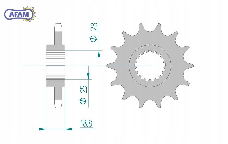 AFAM ZĘBATKA PRZÓD #525 16 ZĘBÓW APRILIA ETV Producent AFAM