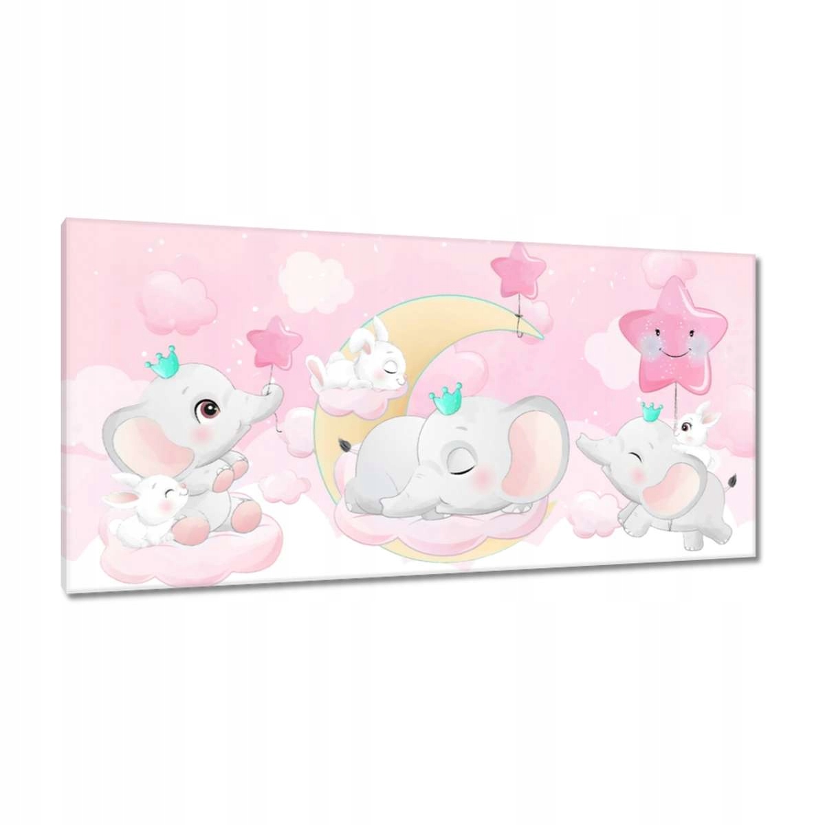 Obrazy 115x55 Rodina slonů a králíků