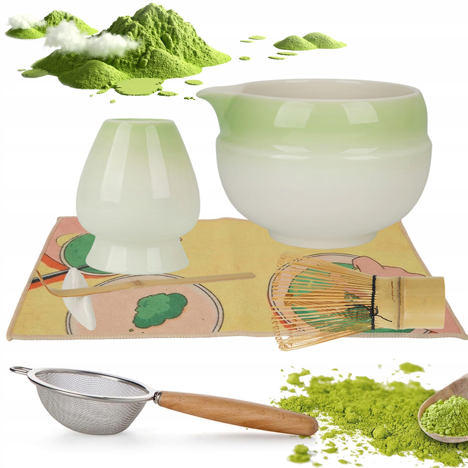 Zestaw Prezentowy Do Herbaty Matchy Chashaku Trzepaczka Łyżka