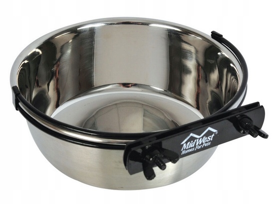 Levně Ocelová Miska Do Kennelové Klece, Závěsná Na Vodu, Krmivo 2 L