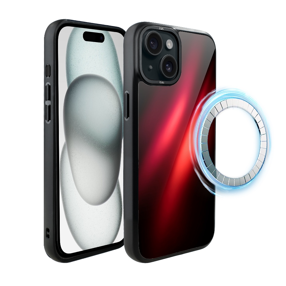 Pouzdro pro iPhone 15 Ibizu DropGuard Matt s MagSafe, červená Nebula