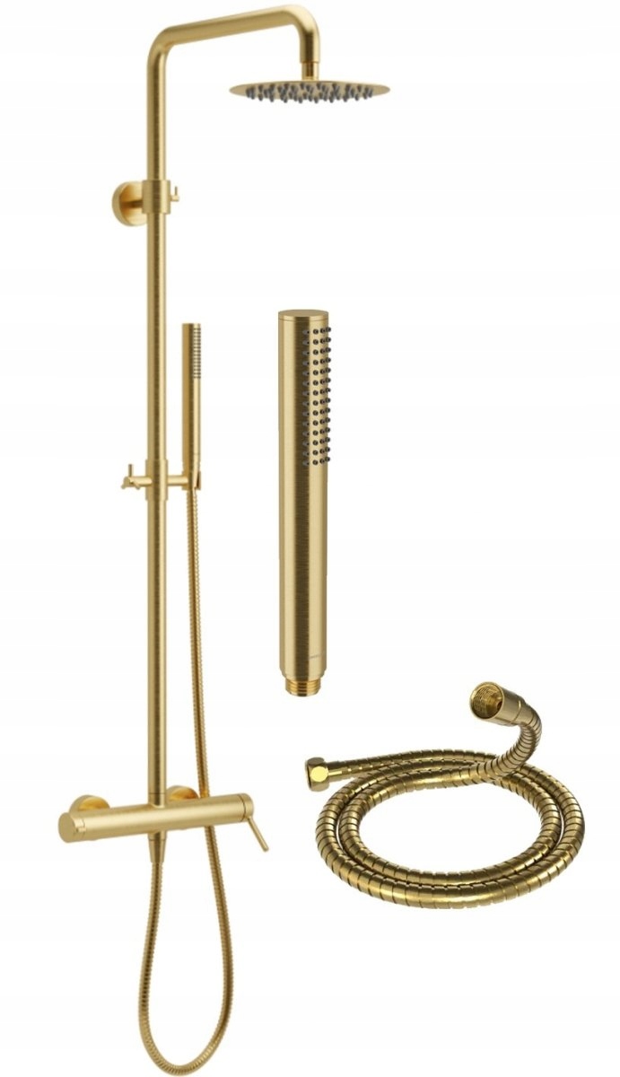 Sprchový set Pi Excellent na stenu s dažďovou sprchou, brúsené zlato