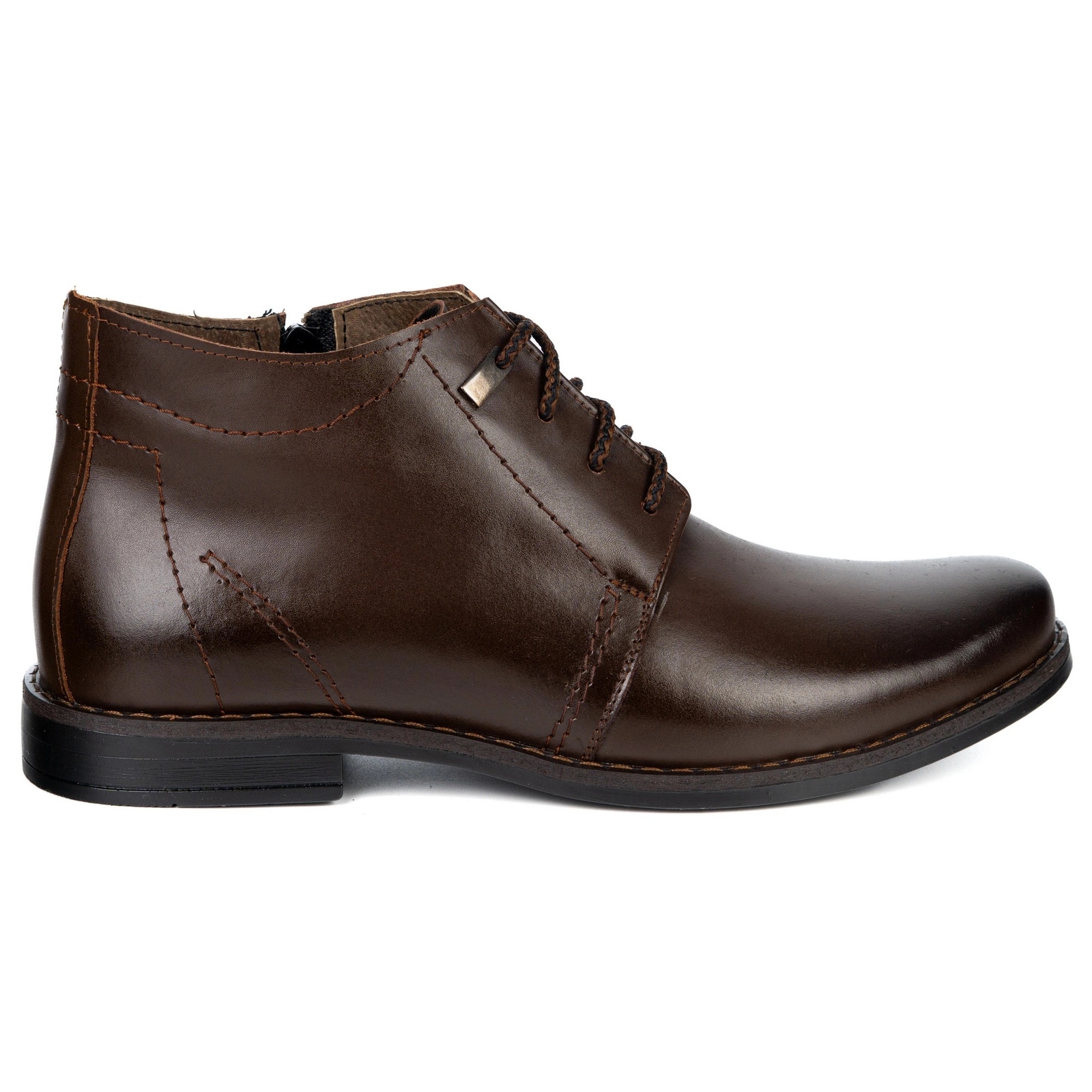 Kotníkové Boty 337LU kožené s zipem, hnědé, velikost 41