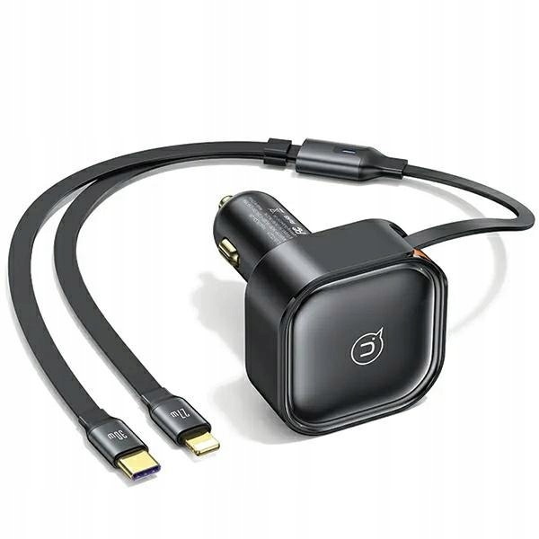 Usams Ład. sam. ze zwijanym kablem1xUSB-C+1x Lightning C41 Pd 30W Fast Char