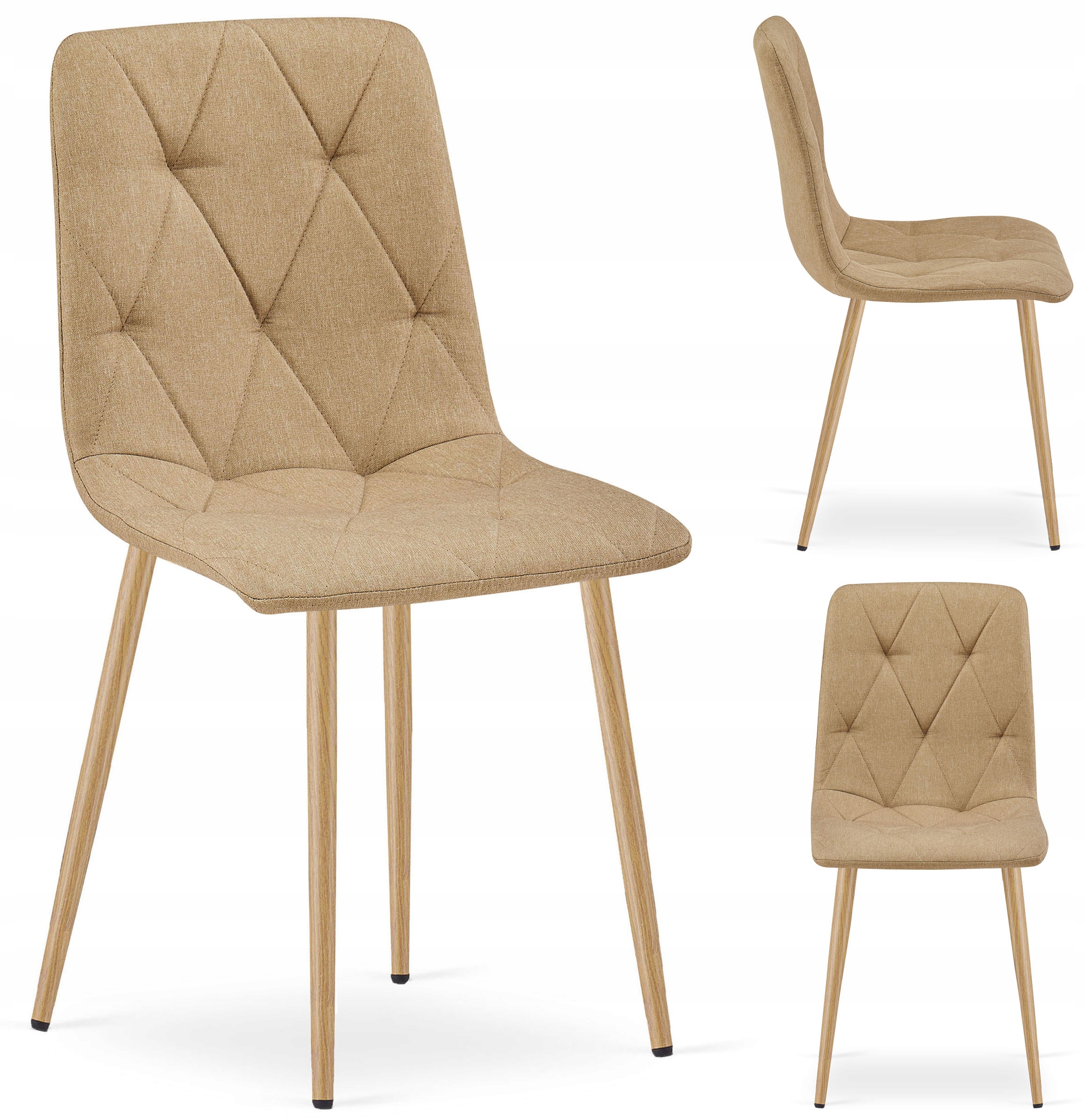 Krzesło Tapicerowane Do Salonu Kuchni Jadalni Brązowe Lumines