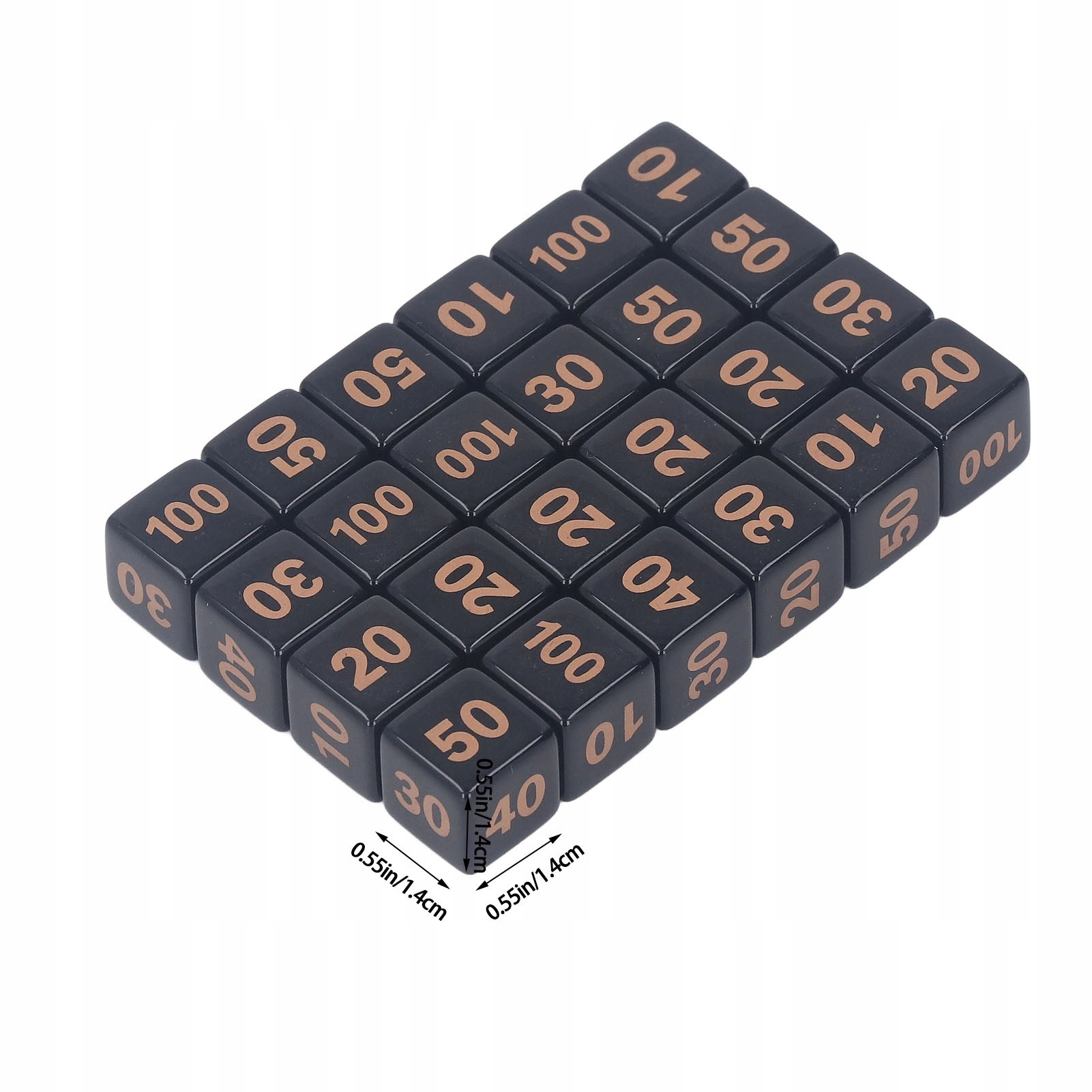 24 Шт D6 Polyhedral Dice 14 Мм Акрилові Водонепроникні Збалансовані 6R