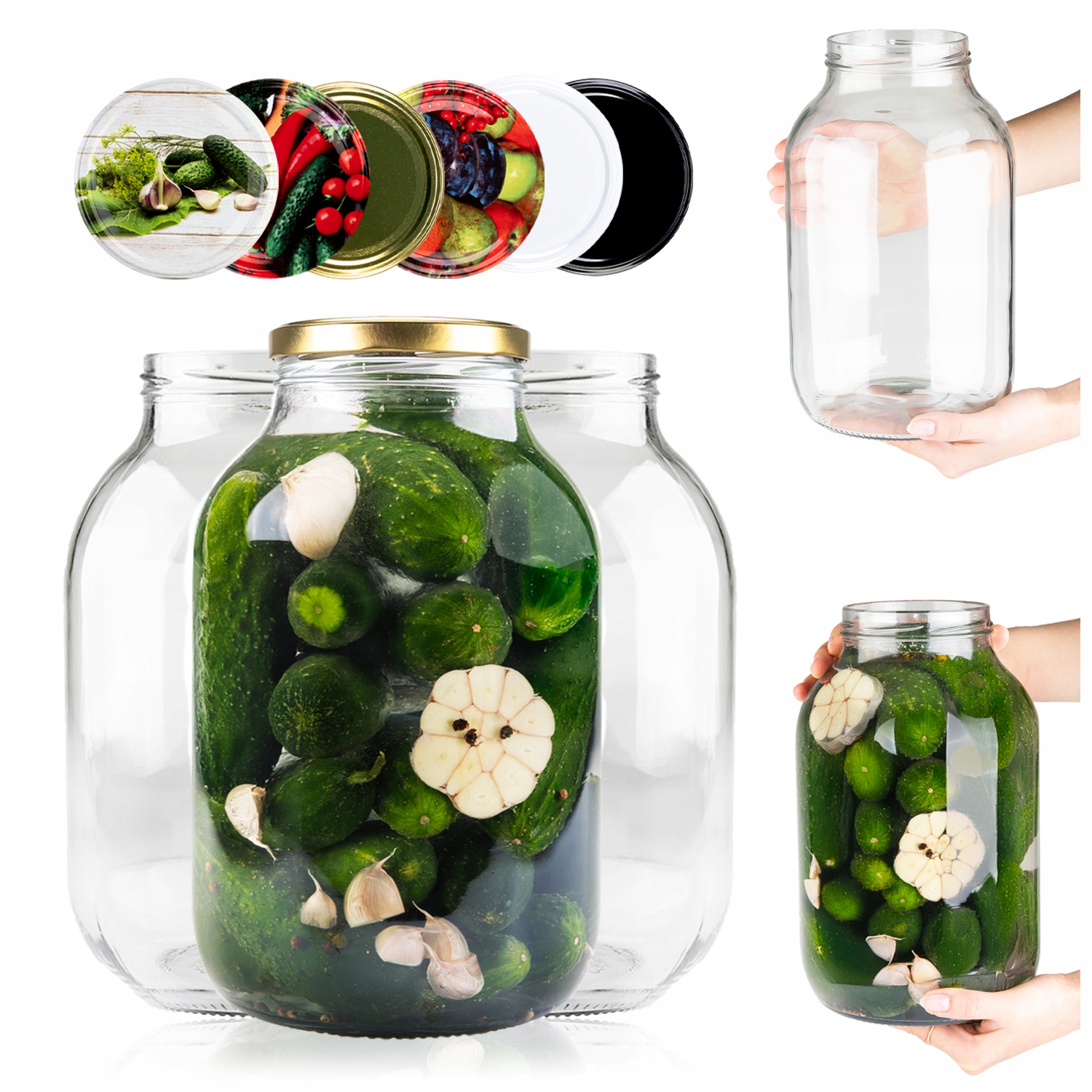 7ks Sklenice Na Zavařeniny Likéry Okurky Zelí K Nakládání Sklenice 3L