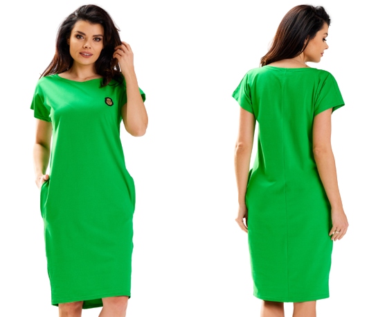 Volná tepláková šaty s kapsami, velikost L