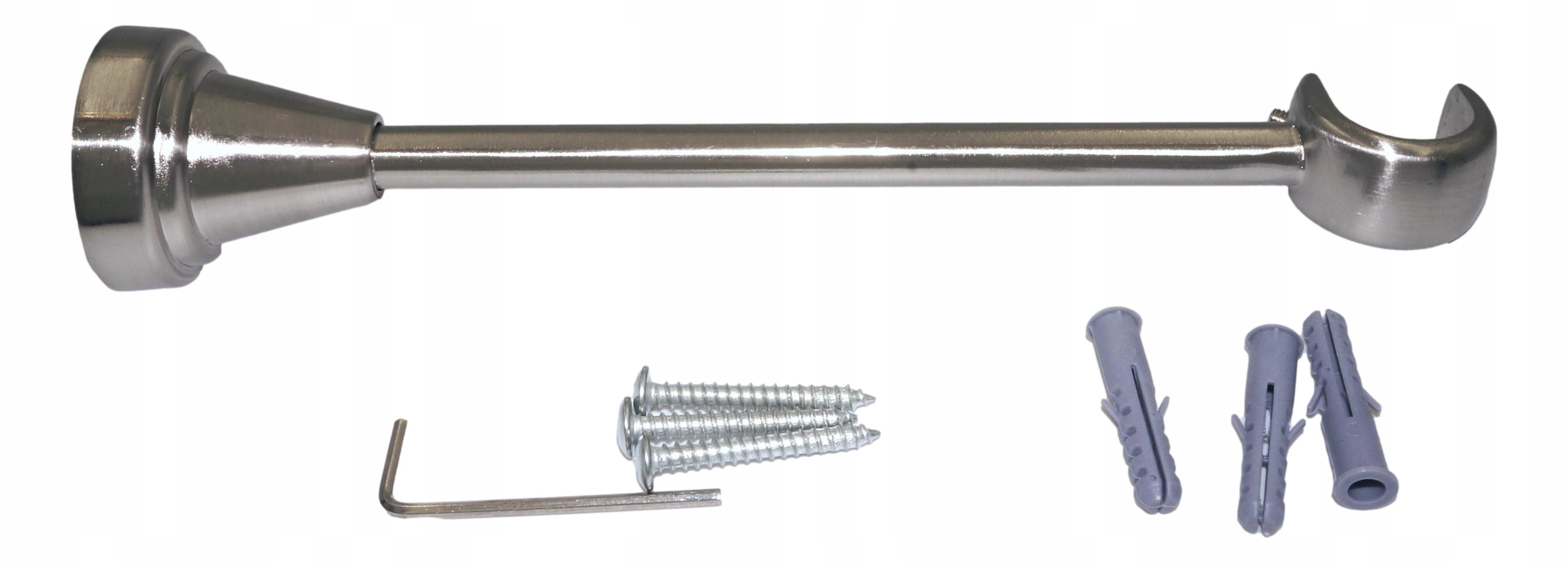 Wspornik ścienny karnisz pojedynczy I 19mm nikiel