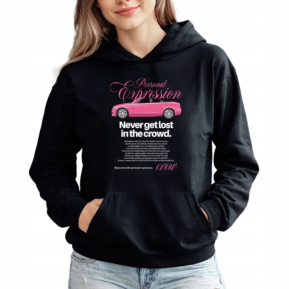 Černá Mikina Personal s kapucí Slay Trend Style, Vel S
