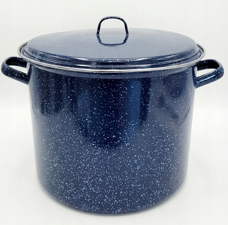 Garnek z pokrywką emaliowany 20L duży metalowy rant