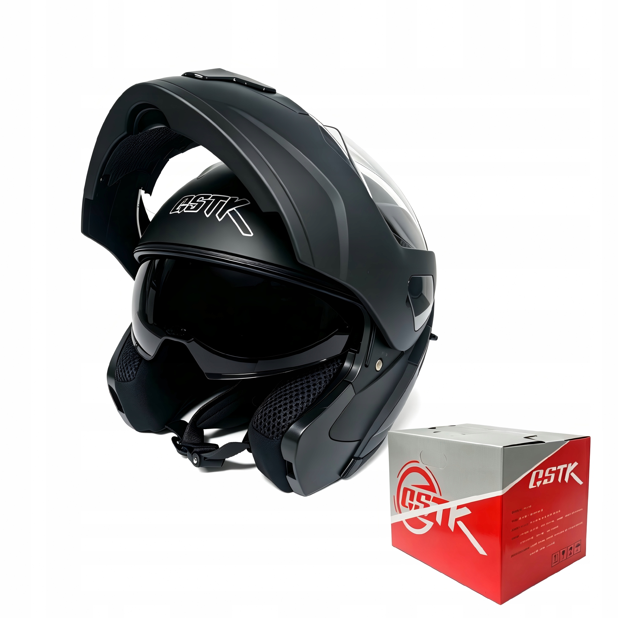 Kask motocyklowy matowy czarny składany kask rozmiar L (59-60cm)