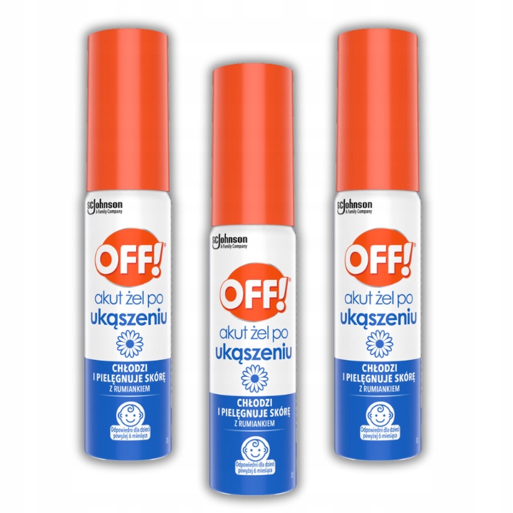 Off! Akut 3X Żel Po Ukąszeniu Owadów Oparzeniu Pokrzywą 25ML Aloes Rumianek