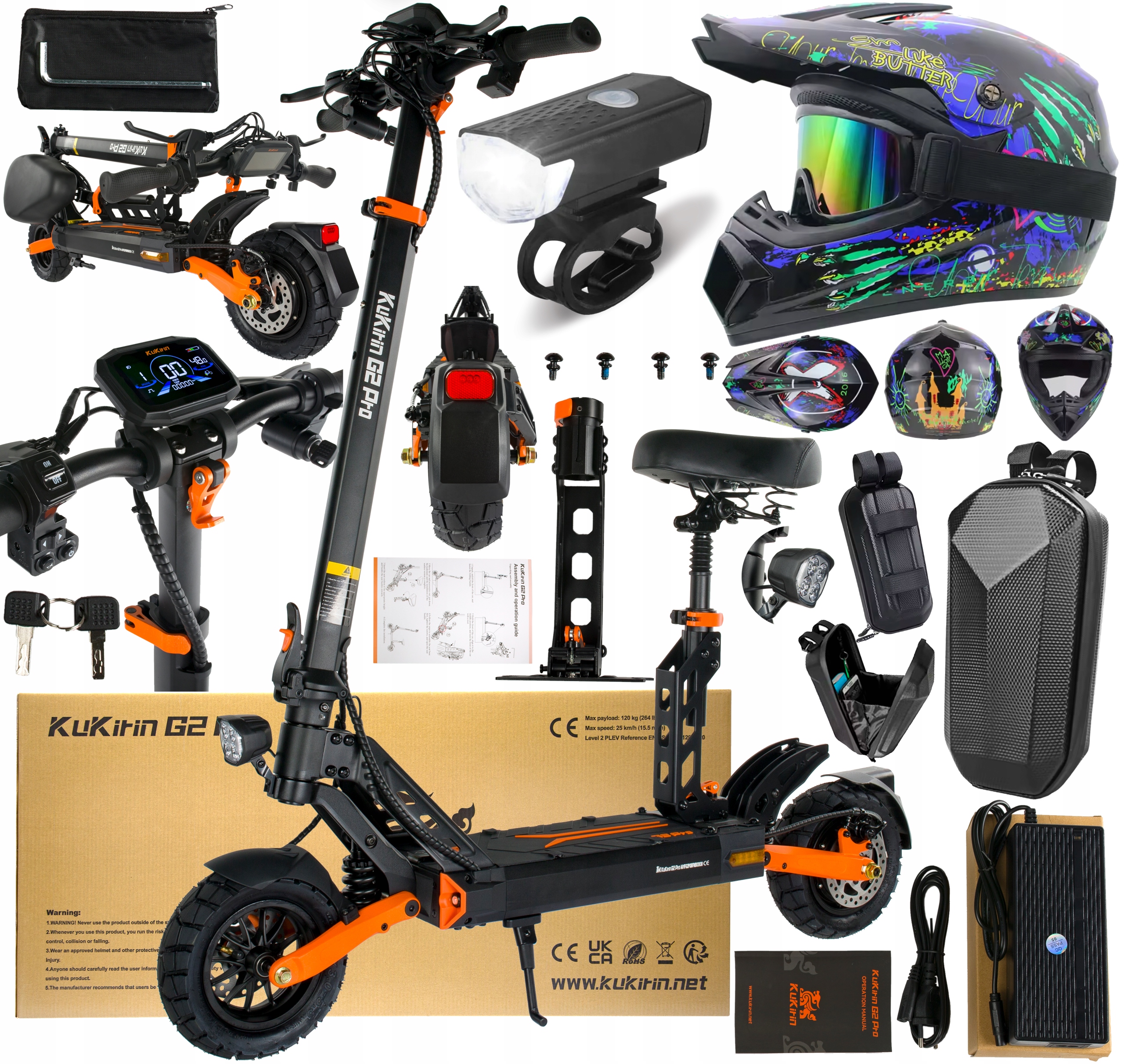 Elektrické skládací vozidlo KuKirin G2 Pro 1000W 48V 15.6AH+10 Dárek 9"PL