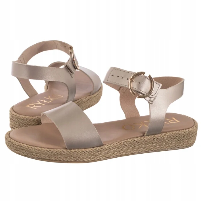 Kožené dámské sandály Ryłko Platinové 1IFK8_Z_ _F46 Zlaté