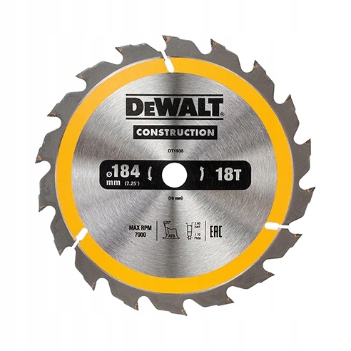 Kotoučová Pila Na Dřevo 184/16 MM 18 Zubů Dewalt Originální