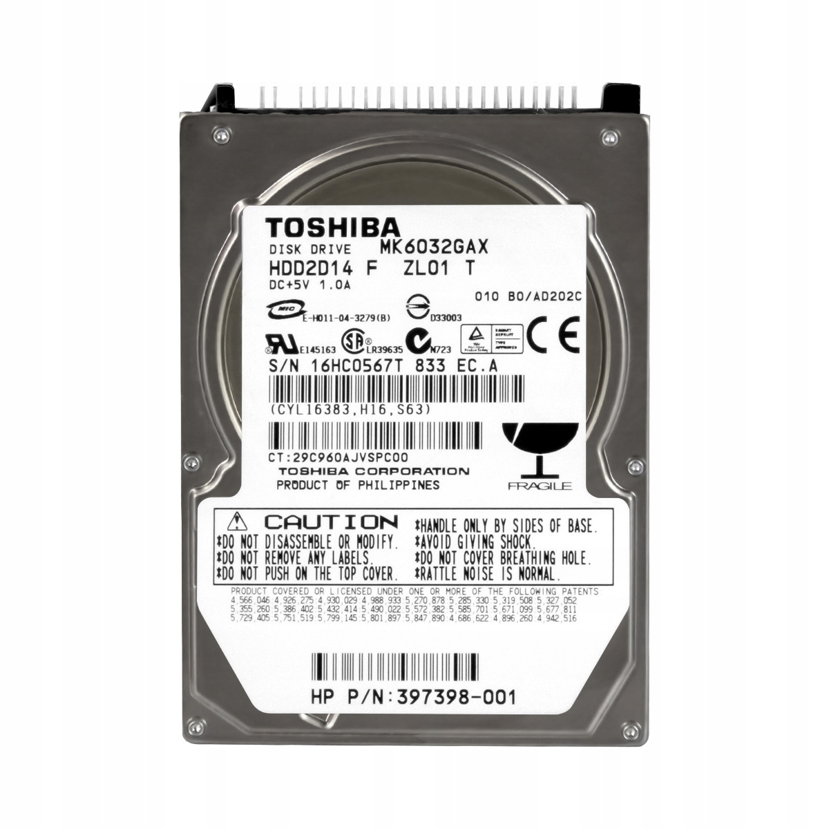 Toshiba 60GB 5.4K 8MB Ata 2.5'' MK6032GAX