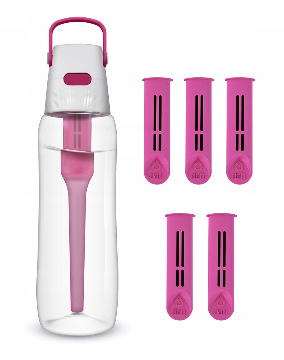 Butelka filtrująca Dafi Solid 0,7l +6 flamingowa
