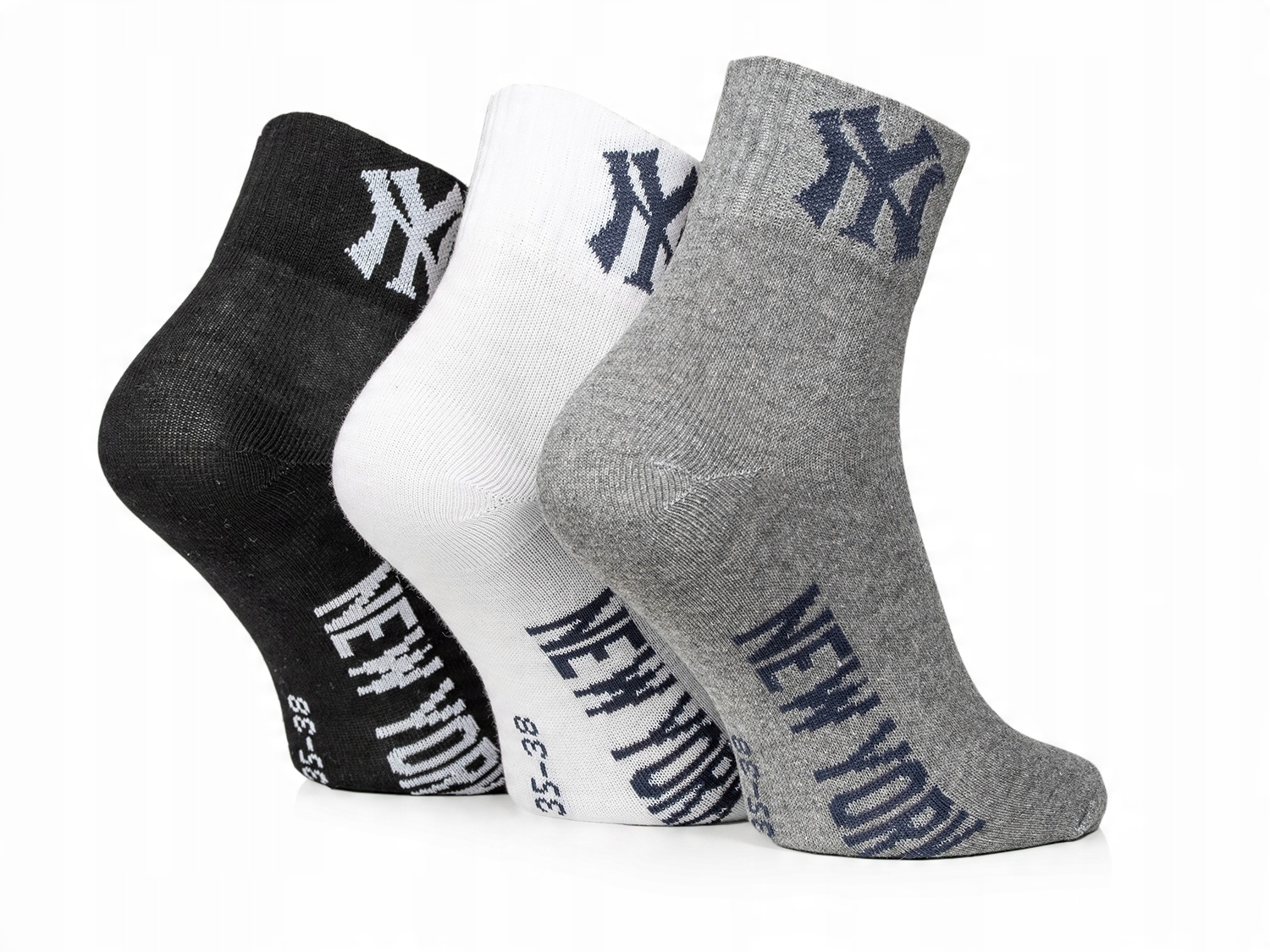 

Skarpety New York zakostki quarter 3-pack r. 43/46