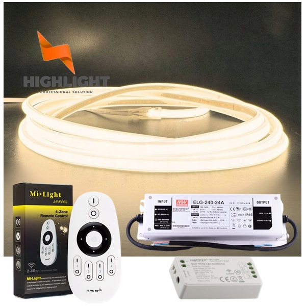 20m Sada Fasáda Páska Led pásik Cob MONO-10w/24V Krytie IP67 Neon