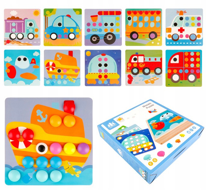 

Klocki grzybki puzzle Układanka Montessori 908
