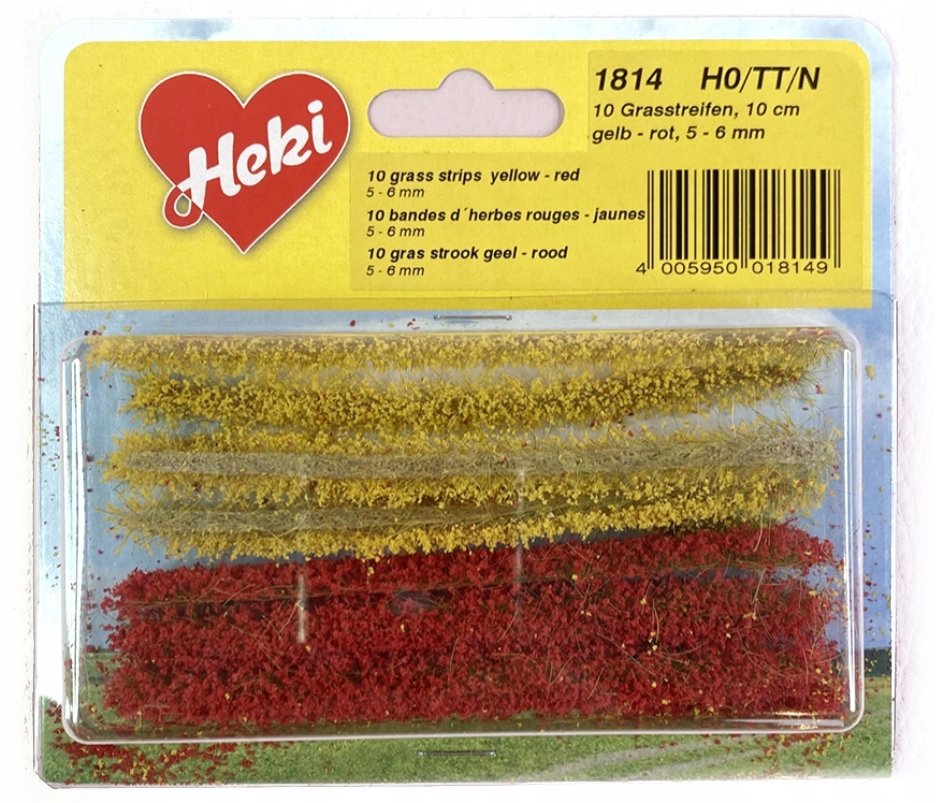 Heki Proužky žluté a červené trávy 5-6 mm 10 cm 10 ks