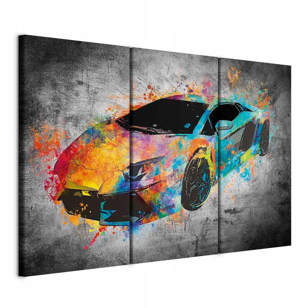 Obraz 3 Částečný Sportovní Triptych Auto Lamborghini Barvy 135x90