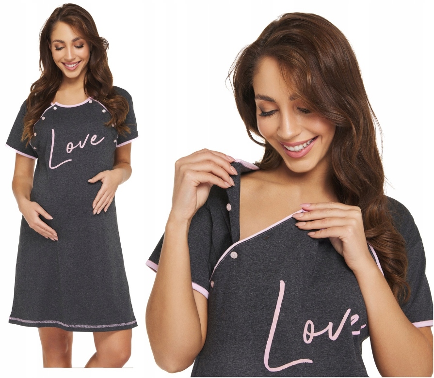 KOSZULA NOCNA CIĄŻOWA DO KARMIENIA DO PORODU LOVE XXL