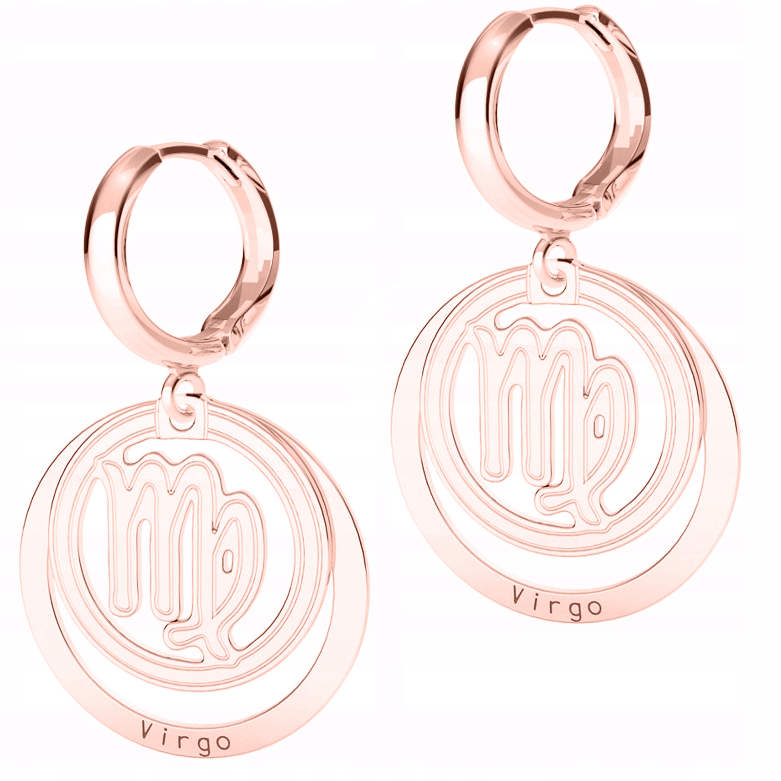 Náušnice Pozlacené se znamením zvěrokruhu Panna Virgo Zodiac Panny Stříbro 925