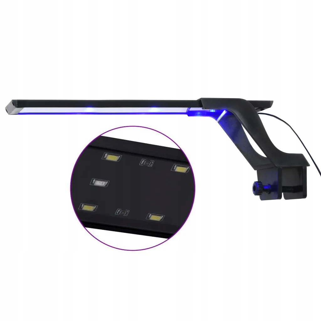 Levně Led lampa do akvária, se svorkou, 35-55 cm, modro-bílá