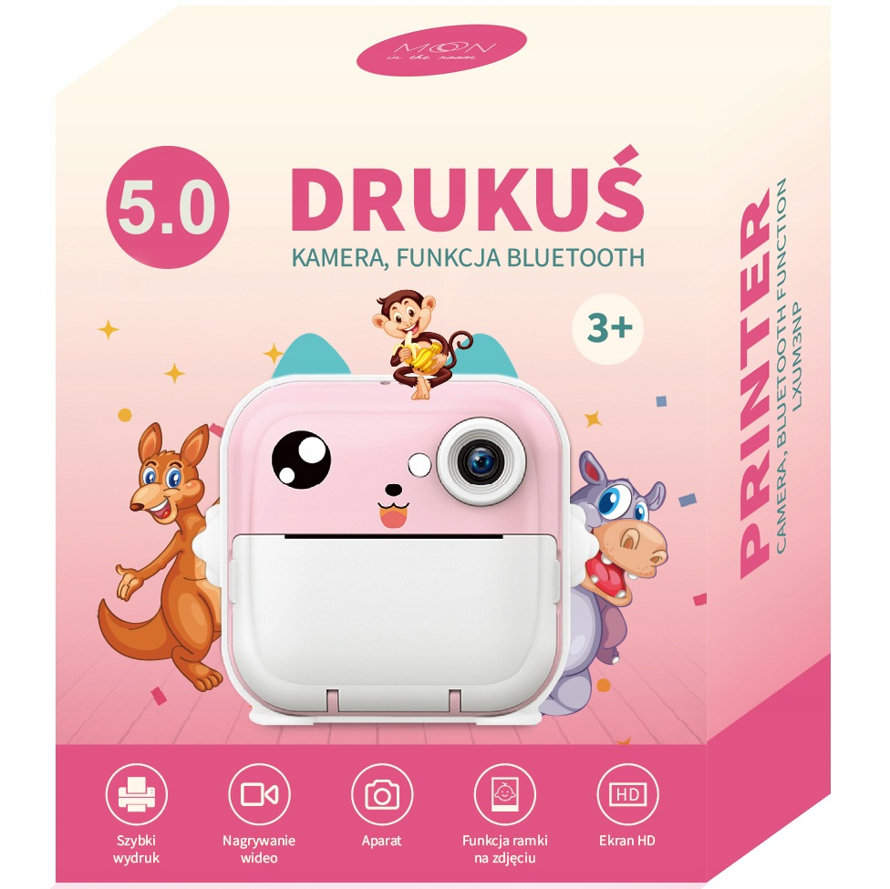 Drukuś Tiskový Fotoaparát Mini Termální Tiskárna S 21 Rolemi Papíru