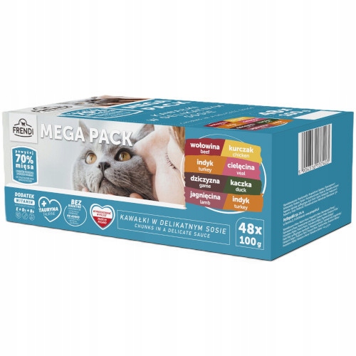 Vlhké krmivo pro kočky Frendi kapsička mix chutí 48x100 g