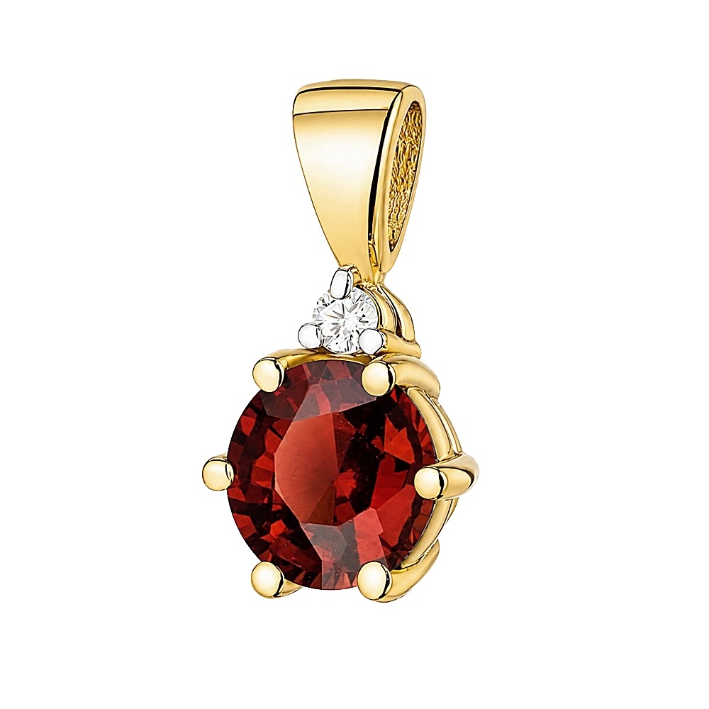 Zawieszka Złota z Granatem 0,60 ct i Diamentem 0,015 ct pr 585