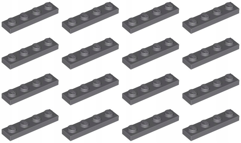 

Lego 3710 Płytka 1x4 szara ciemn Nowa (10g) 16 szt