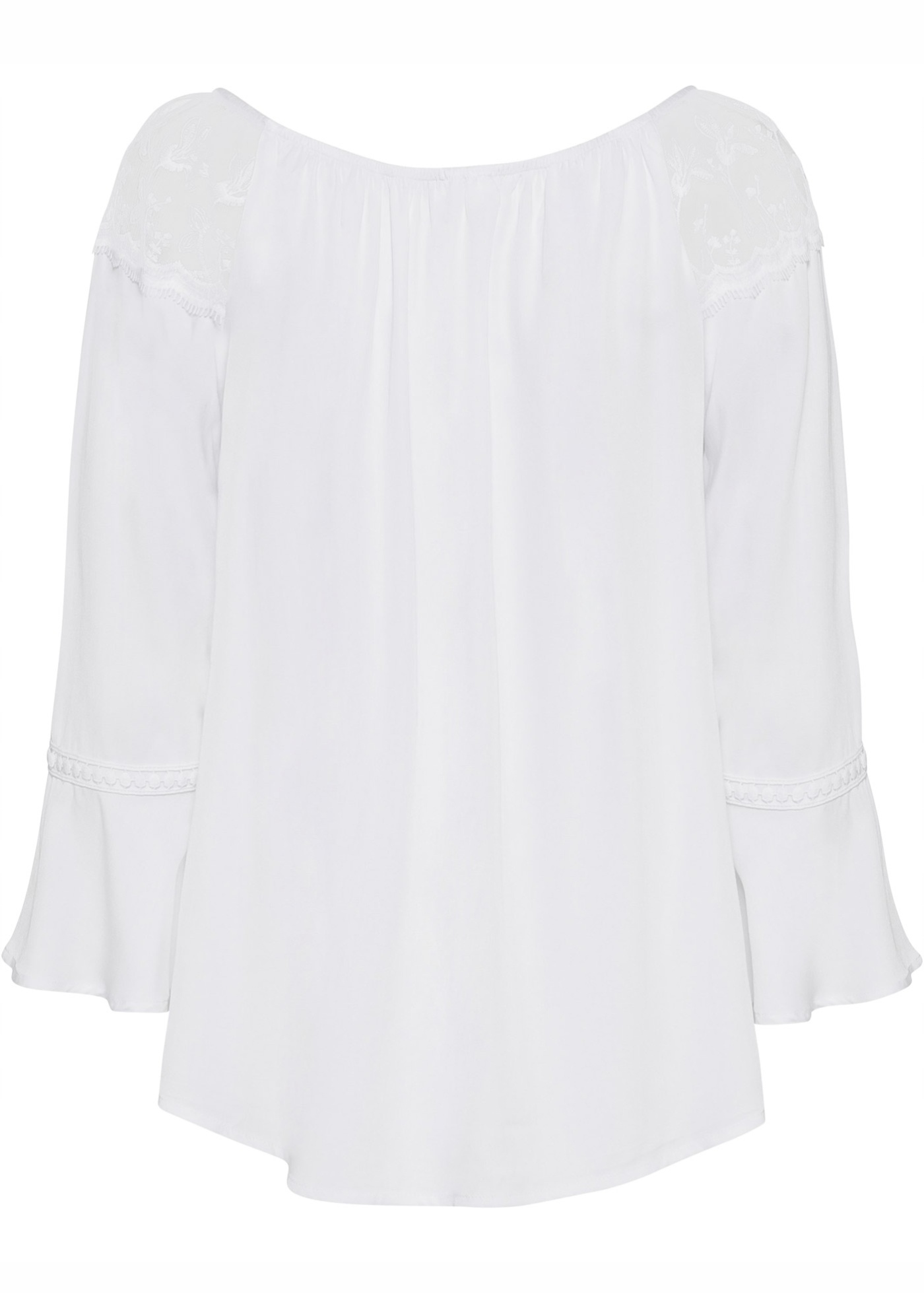 

P56 Bpc Bluzka shirtowa z koronkową wstawką r. 46