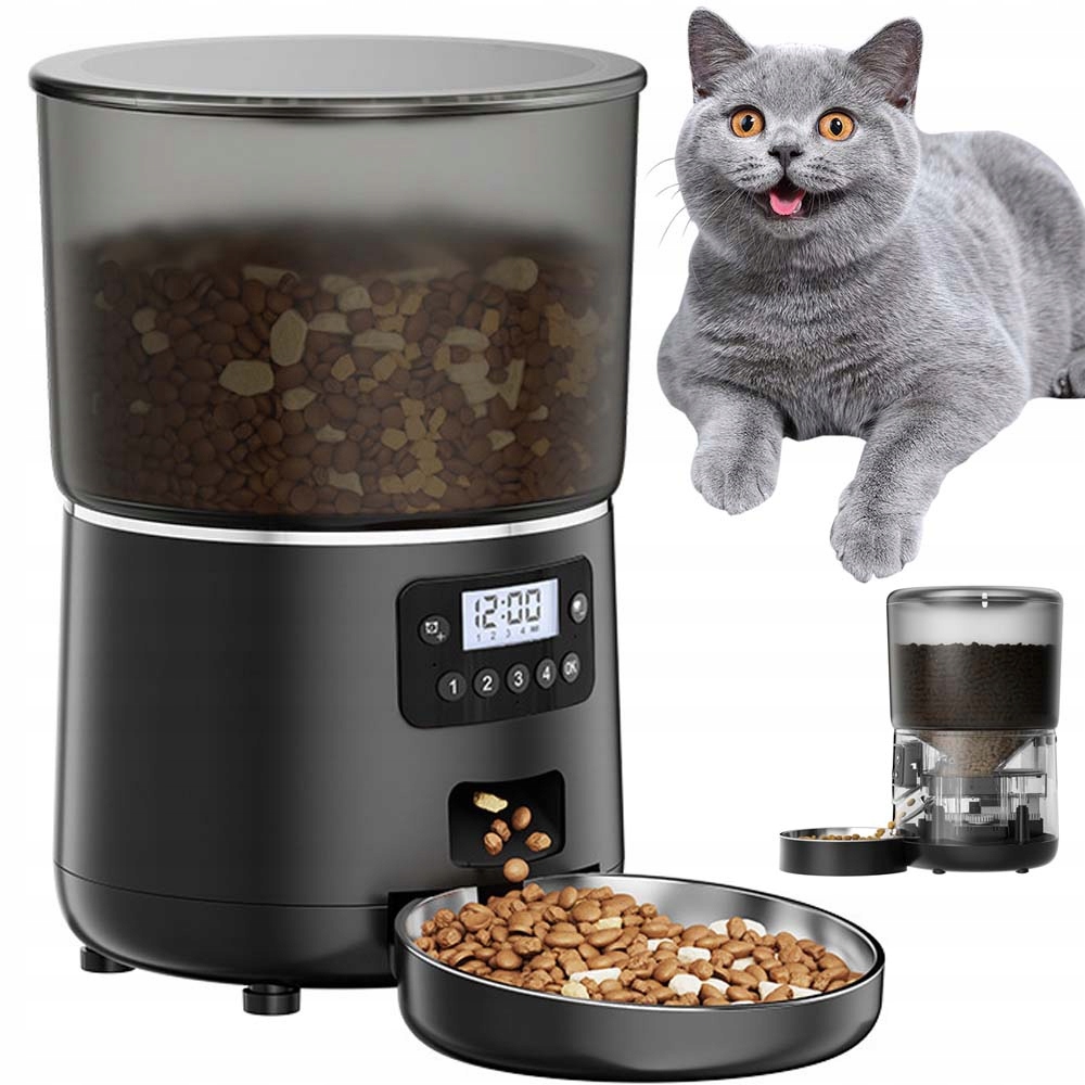 Levně Automatický Dávkovač Krmiva Pro Psa Kočku 4L Časovač Killka Jídla