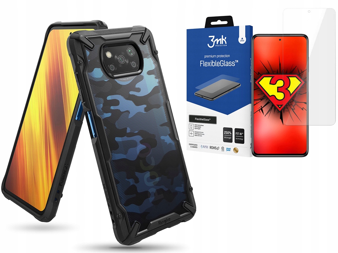 

Ringke Etui Case Do Xiaomi Poco X3 Pro +szkło 3MK