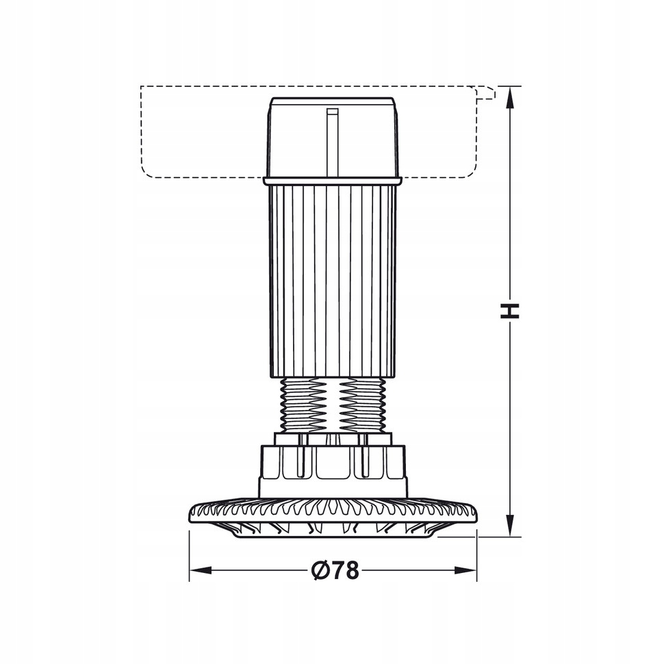 Nóżka stopka meblowa wysokość 60 regulowana Axilo od Hafele + główka Model Axilo