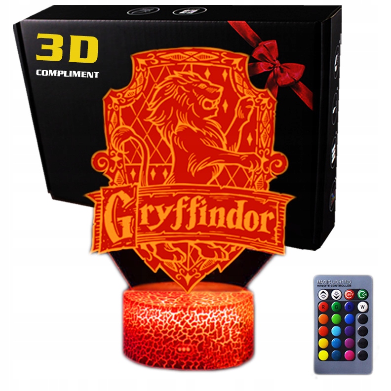 

Lampka 3D nocna led usb Harry Potter Gryffindor