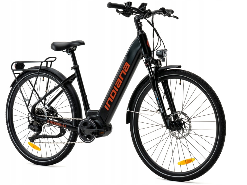 Rower elektryczny Indiana E-Trekking 4.0 U18 28 cali Czarno-czerwony