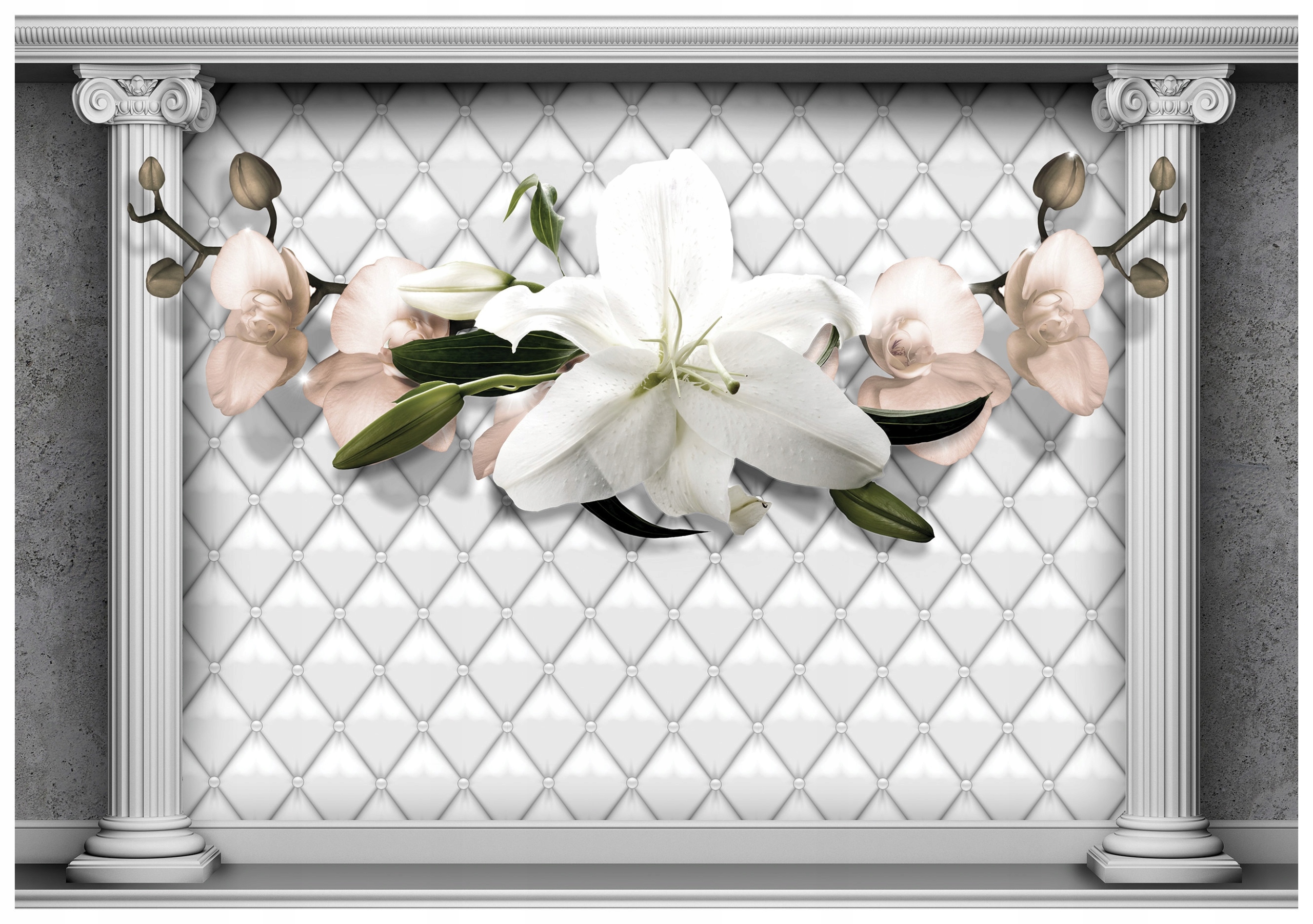 Fototapeta Lilie a orchidey na perlovom pozadí 460x300 vinylová lepidlo