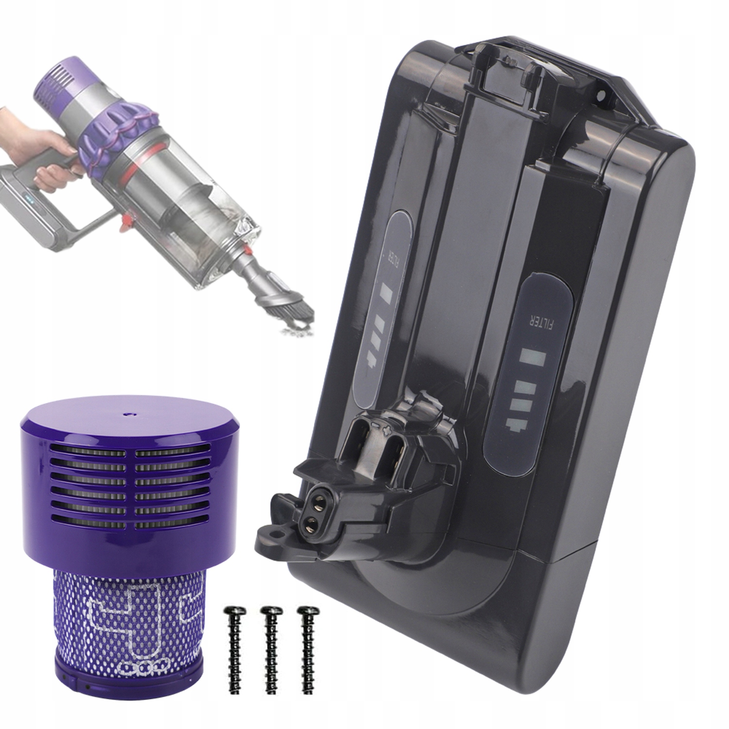 Akumulátor 6000 Mah Pro Vakuový Vysavač V10 Animal S Filtrem