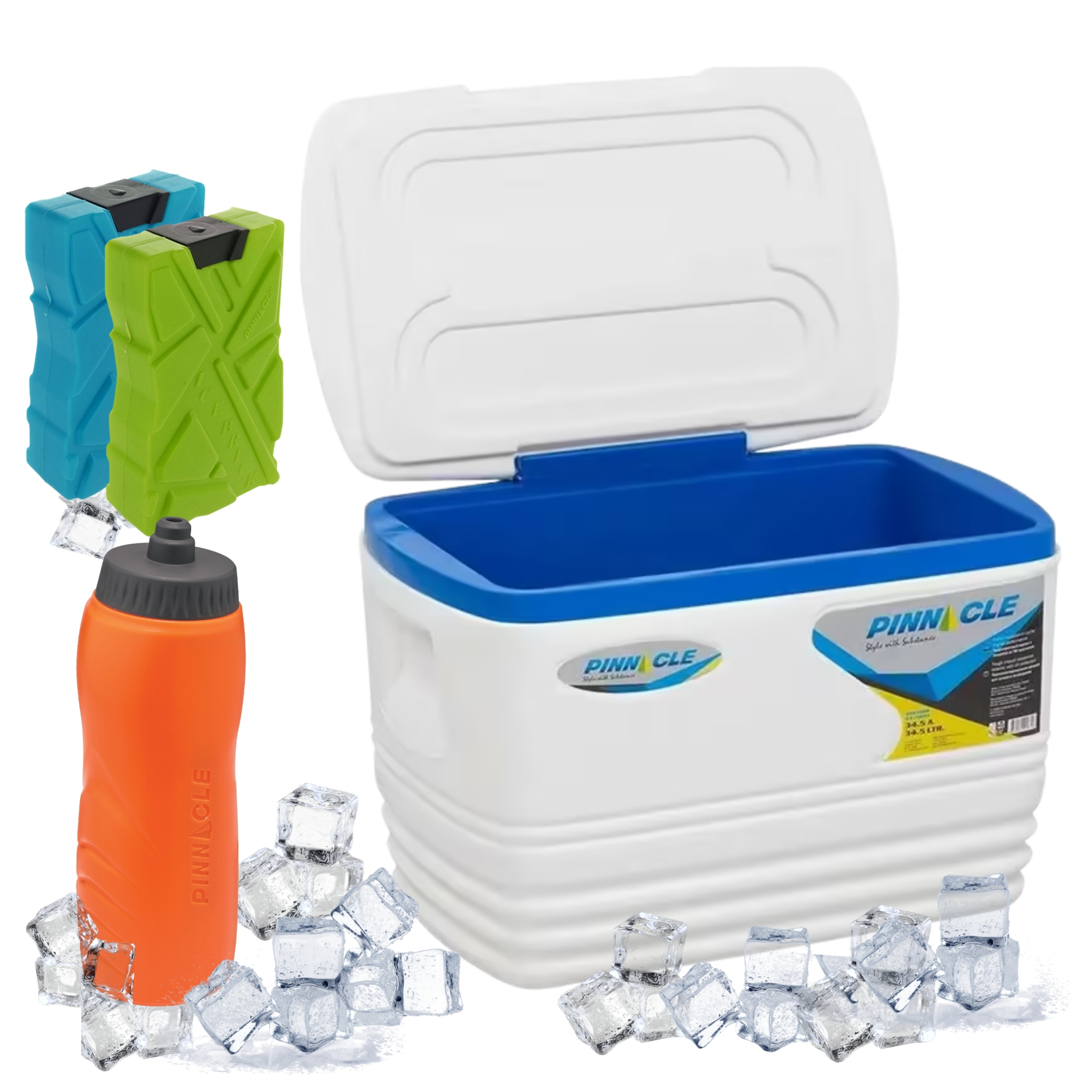 Turistická lednička 34,5 l Bílá Pinnacle chladící vložky 2x330 ml lahev na pití