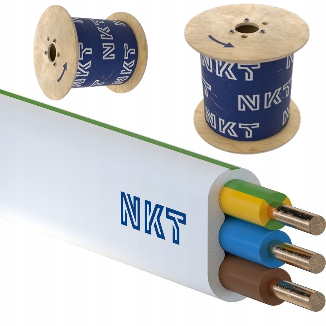 Przewód płaski instalacyjny YDYp 3 x 2,5 Nkt 25 metrów