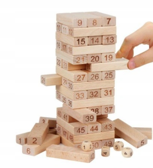 

Gra zręcznościowa Drewniana wieża z cyferkami