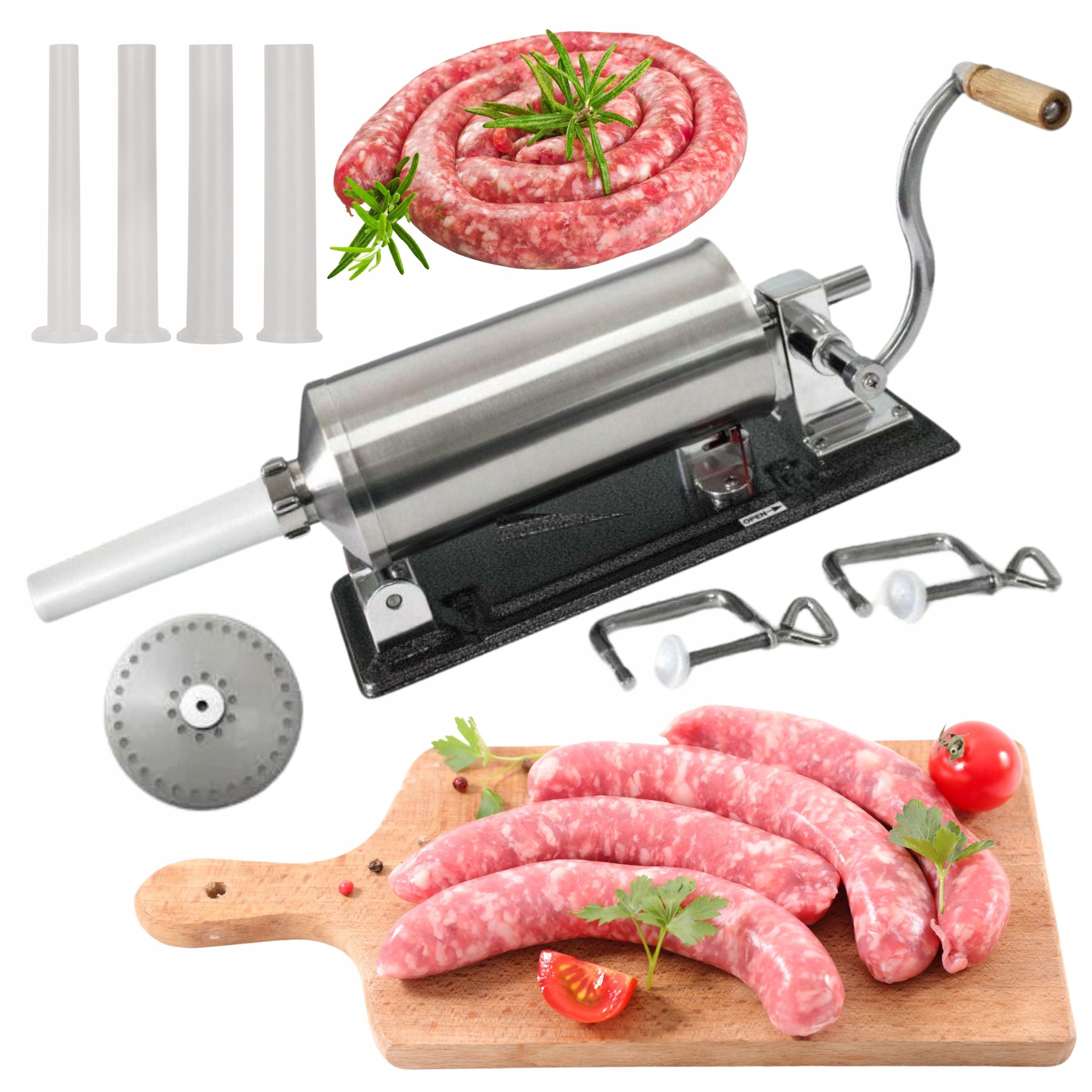 plnička do klobás, jitrnic 4l špachtle stroj na Klobásy uzenin 4kg